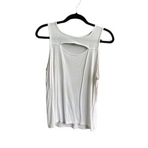 White cut out tank top